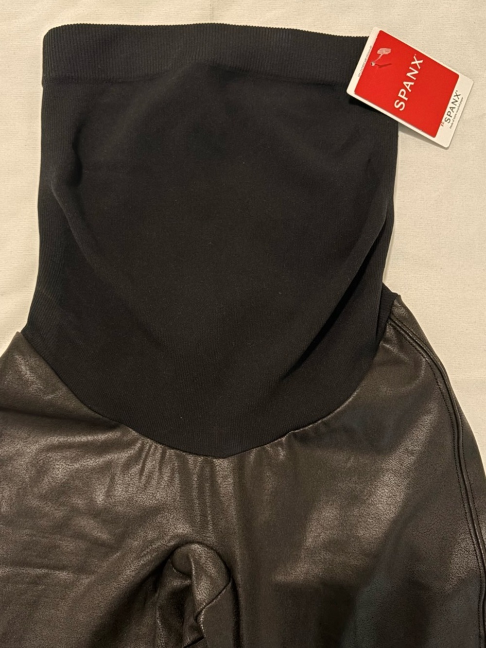 Spanx Maternity Mama Faux Leather Leggings Very Black - XS
